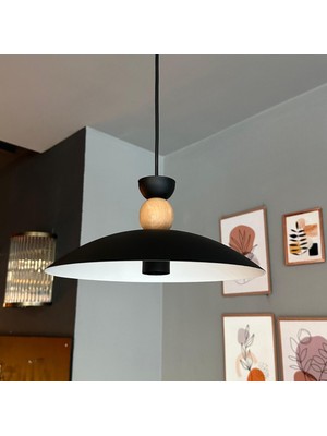 Bamyum Bright Siyah Avize Tekli Sarkıt Salon Kuaför Cafe Dekoratif Aydınlatma Pastane