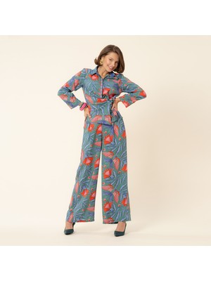 Tavas Dijital Baskılı Pantolon - Yeşil