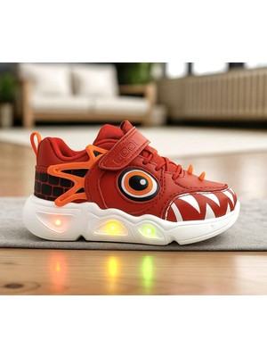 Cool Stego-Bebe 22/26 Çocuk Ilk Adım Işıklı Taban Cırtlı Sneaker Spor Ayakkabı