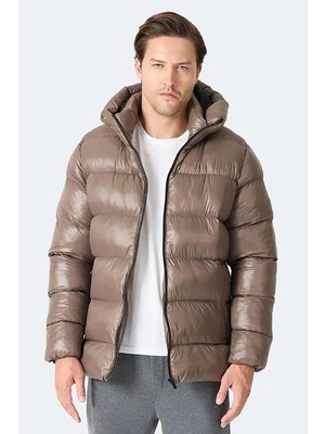 Slazenger Hoot Erkek Kapüşonlu Şişme Kahve Mont & Kaban