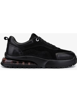 Valmenti Erkek Hakiki Deri Siyah Sneakers & Spor Ayakkabı 298 3203-1626 Erk Ayk SK25-26 Syh Dnt/syh