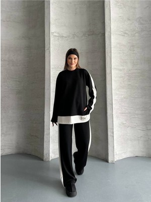 Bella Breeze Kadın Şerit Detaylı Oversize Eşofman Takımı