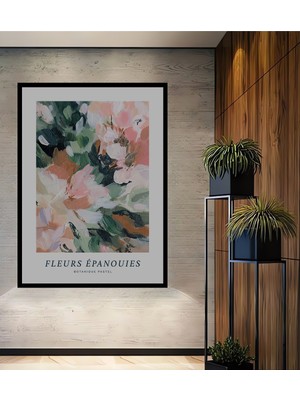 Teona Ahşap Dekoratif Ahşap Dikdörtgen Tablo Açmış Çiçekler Çerçeve Görünümlü