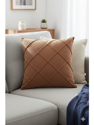 Nisahometeks Leke Tutmaz Silinebilir Kapitoneli Kırlent Yastık Kılıfı