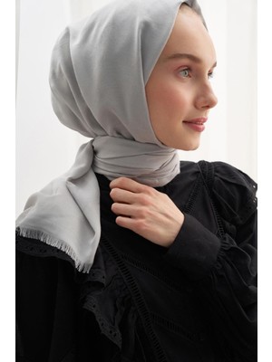 Carell Vence Çift Taraflı Geometrik Desen Ipek Şal Açık Gri