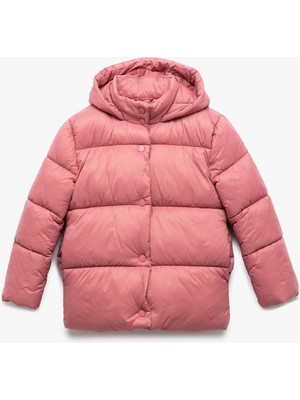 Koton Uzun Kollu Çıtçıt Kapamalı Kapşonlu Şişme Mont