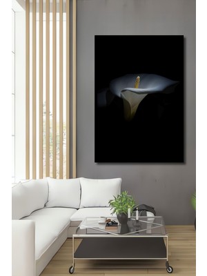 Teona Ahşap Dekoratif Ahşap Dikdörtgen Tablo Zambak Çiçeğinin Zarafeti Çerçeve Görünümlü