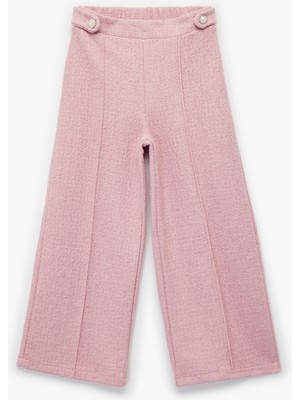 Koton Düğme Aksesuar Detaylı Nervürlü Geniş Paça Tüvit Pantolon