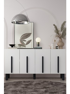 Demonte Decor 8195KB150-128DD Konsol, Tvünitesi Beyaz-Siyah