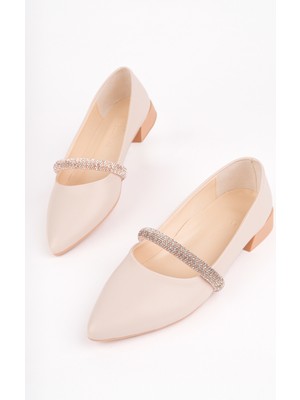 Bulutmod BA04595 Ten G Kadın Geniş Taşlı Günlük Büyük Numara Babet - 41