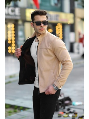 Baselco Premium Örme Triko Kol Dik Yaka Süet Ceket