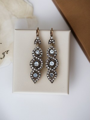 Fayra Accessories Kristal Taşlı Elmas Montür Sarmal Küpe