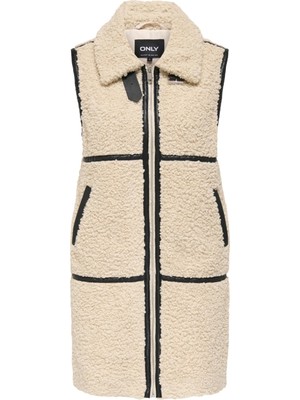 Only Onlparis Regular Fermuarlı Uzun Yelek Bayan Yelek 15349407