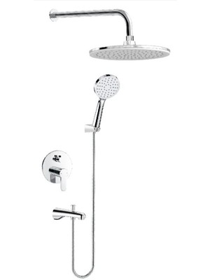 Valtemo Duş Seti Grandelux Chrome Pop-Up Yuvarlak Ankastre