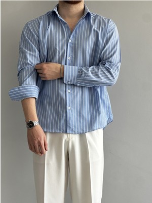 Baselco Old Money Rahat Kalıp Çizgili Gömlek