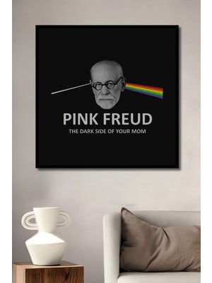 Teona Ahşap Dekoratif Ahşap Dikdörtgen Tablo Pink Freud Çerçeve Görünümlü