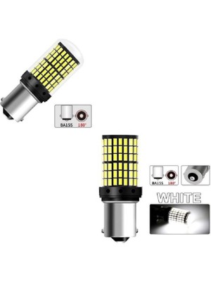 ORCO ELEKTRIC .qualıty. ( 2 x Adet ) 1 Takım. LED 93 21W Tek Duy Snyal Ampul 12V 144 LED Şeffaf Whıte  ( 21W 93 Ampul 144 LED Beyaz )