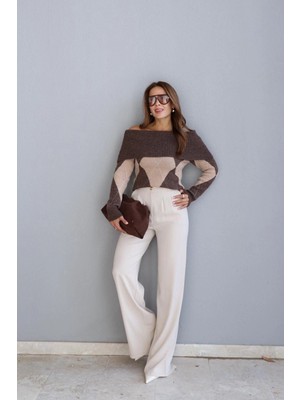 Purple By Banu Bej Gold Düğme Detay Palazzo Pantolon