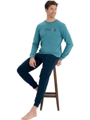 Over Sleep by Poleren Over Sleep 2222 Erkek Kışlık Interlok Pijama Takım