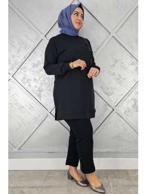 Pys Giyim Kadın Düğme Taş Detaylı Biyeli Tesettür Tunik