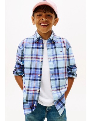 Tommy Hilfiger Erkek Çocuk Regular Kalıp Ekose Gömlek - Mavi