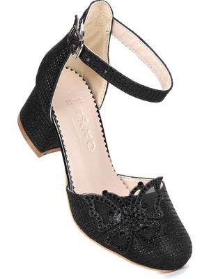 Kiko Kids Zete Kum Simli Kız Çocuk 4 cm Topuklu Abiye Ayakkabı