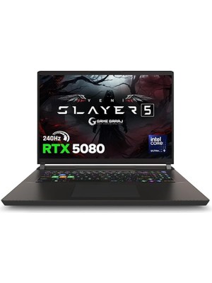 Garaj Slayer5 9XL-5080 C3 Intel Ultra 9 275HX 64GB Ram 2tb SSD RTX5080 17" 240Hz Qhd+ Freedos Oyuncu Laptop