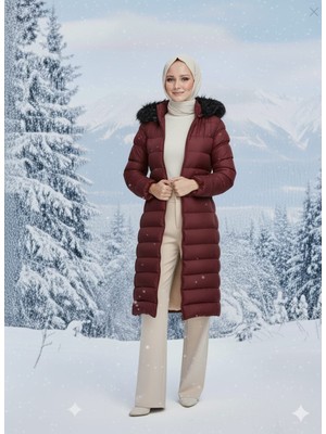 Kadın Genç Spor Büyük Beden Içi Tamemen Kürklü Şişme Mont