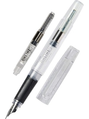 Misda Store Dolma Kalem Bachelor, Şeffaf Dolma Kalem, Iridyum Kalem F, Standart Mürekkep Kartuşları Için Kartuş Doldurucu, Ergonomik Sap, Sürdürülebilir Dönüştürücü, Lettering/bullet Journal/kaligrafi Için