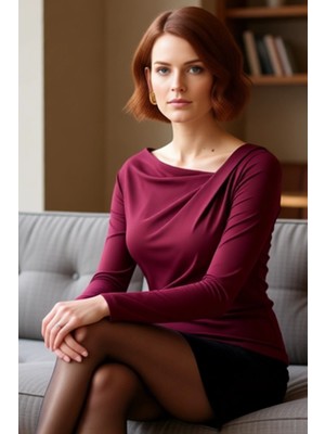 FRM Kadın Vücuda Oturan Asimetrik Yaka Detaylı Esnek Örme Üst Kaliteli Şık Rahat Modern Zarif Günlük