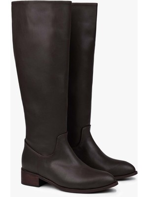 Shoeberry Kadın Erica Kahve Cilt Kovboy Çizme Suni Deri Malzemeden Konforlu Klasik Tasarım