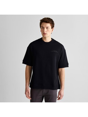 Gant Erkek Siyah Orijinal Fit Bisiklet Yaka Logolu T-Shirt