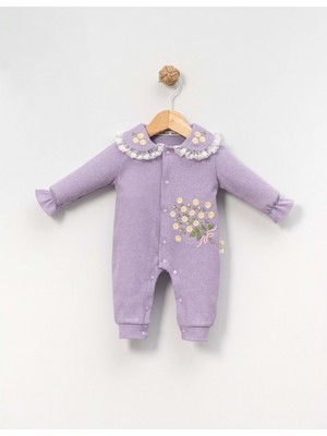 Gültekin Bebe Çakar Bebe 3-12 Aylık Çıtır Nakışlı Tulum -8027140 - Lila