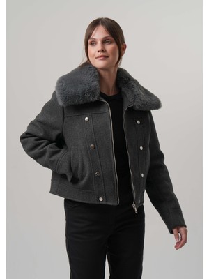 Pique CELINA KADIN MONT Çıkabilir Kürklü Kadın Kaşe Ceket