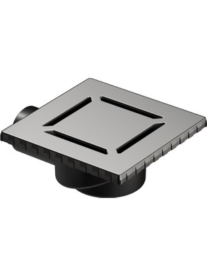 Mena Rise V- Kare 5606976 Duş Kanalı, Yandan Çıkışlı, 15X15 Cm, Dk 100 Kapak, Mat Krom