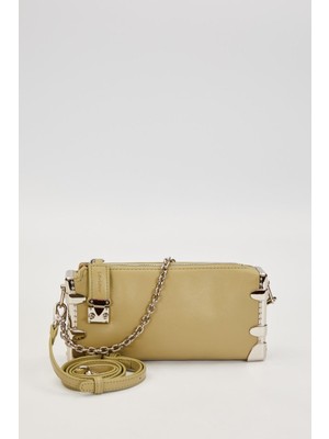 Levidor Yeşil Metal Köşeli Omuz Çantası