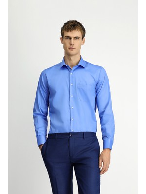 Kiğılı Uzun Kol Non Iron Saten Klasik Cepli Pamuklu Gömlek