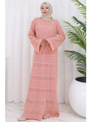 Astarlı Ajur Elbise Gül Kurusu HM2841