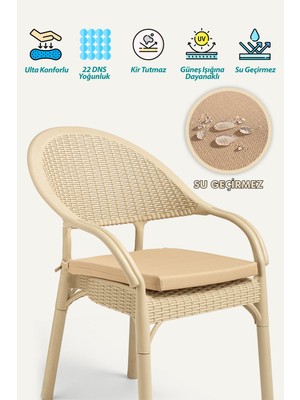 Goveform Su Geçirmez Sandalye Minderi Fermuarlı Bağcıklı 22 Dns Sünger