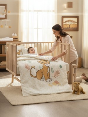 Özdilek Lion King Simba Happy Disney Lisanslı Bebek Nevresim Takımı – %100 Pamuk (95 Karakter)