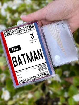 Nurdic Uçak Bileti Batman Desenli Universal Şeffaf Pasaport Kılıfı Model Tüm Ülke Pasaportlarına Uygun