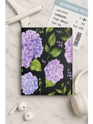 Nurdic Tüm Ülke Pasaportları Için Siyah Vinleks Deri Pasaport Kılıfı Kabı Ortanca