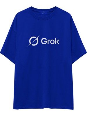 The Lucid Lab Grok Oversize Tişört - Mavi