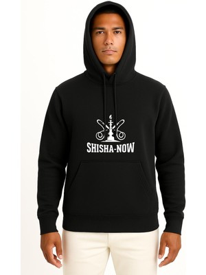 Bahriyeli Collection Kapüşonlu Shisha Now Nargile Göğüs Tasarımlı Unisex Sweatshirt