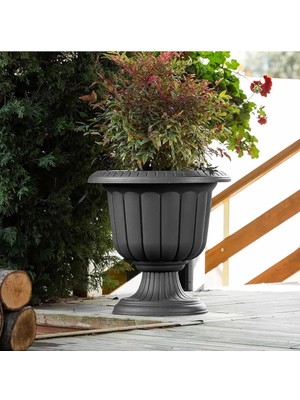 Saksı 34,3cm, 9.8 Litre Dış Mekan Saksı Antrasit