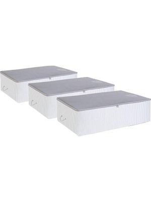 Home Textile 3'lü Mega Boy Gri Renk Stuff & Things Baza Altı Hurç Set