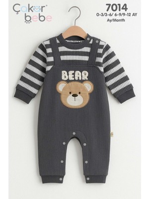 Gültekin Bebe Çakar Bebe 3-12 Aylık Çizgili Erkek TULUM-7014145 - Gri