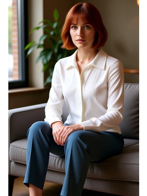 FRM Kadın Polo Yaka Düğmeli Esnek Örme Bluz Uzun Kollu Kaliteli Şık Rahat Modern Zarif Günlük