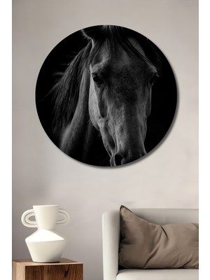 Teona Ahşap Dekoratif Ahşap Yuvarlak Tablo Karanlık At