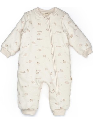 Baybcosy Erkek Bebek Uyku Tulum 6-24 Ay Bej